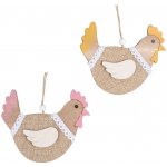 Dřevěná slepička na zavěšení 13 cm různé barvy – Zboží Dáma