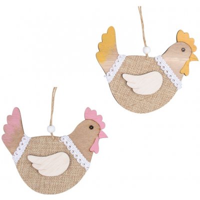 Dřevěná slepička na zavěšení 13 cm různé barvy – Zboží Dáma