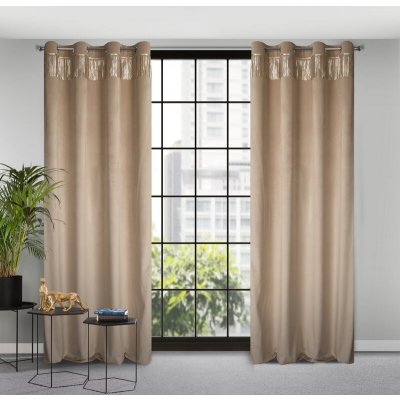 Takoy Sametový závěs JASPER zdobený lesklým pruhem flitrů-HF-386244 | 140 x 250 cm – Hledejceny.cz