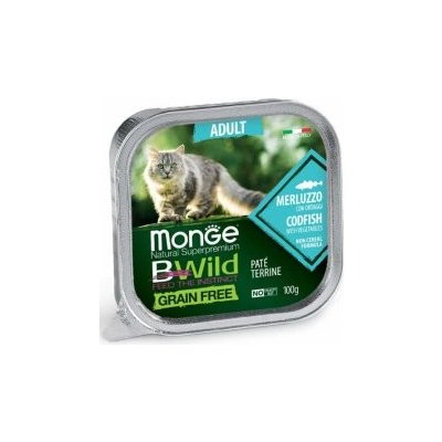 Monge BWILD Cat Grain Free ADULT Treska se zeleninou 32 x 100 g – Zboží Mobilmania