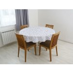 Škodák Kulatý bavlněný ubrus - modré kytičky na bílé – Hledejceny.cz
