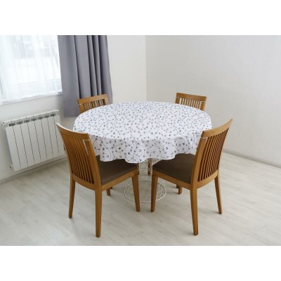 Škodák Kulatý bavlněný ubrus - modré kytičky na bílé – Hledejceny.cz