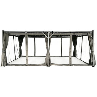 Garden Point pergola Tasos 3x6 m s moskytiérou a závěsy Antracitová – Zboží Dáma