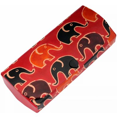 kožené pouzdro na brýle Sloni červené – Zboží Dáma