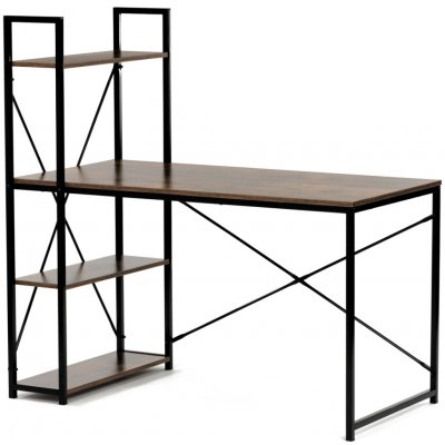 Vikio Pracovní stůl s regálem dekor staré dřevo APS101OW – Sleviste.cz