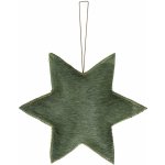 Závěsná dekorativní zelená hvězda z hovězí kůže L - 20*20*4,5cm – Zboží Mobilmania