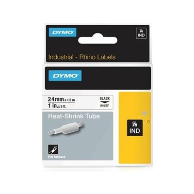 Dymo Rhino 1805443, 24mm x 1,5m, černý tisk/bílý podklad, originální páska – Zboží Živě