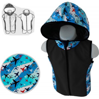 Softshellová vesta Letadla černá – Zboží Dáma