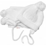 Baby Nellys Zimní čepička s šálou Sněhová vločka v bílé – Zboží Dáma