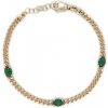Náramek Beny Jewellery zlatý dámský náramek se Zeleným Kamenem 7010378