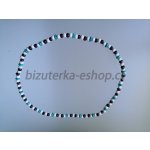 Bizuterka-eshop.cz dřevěné korálky na krk bílo černo modré BZ-07145 – Zboží Dáma