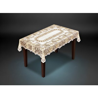 MyBestHome Žakárový ubrus Arthur krémová/zlatá 160x120cm – Sleviste.cz