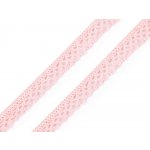 Bavlněná krajka šíře 12 mm paličkovaná - 5m Barva: růžová sv. – Zboží Mobilmania