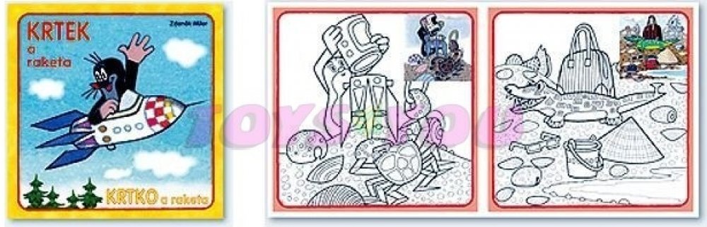Krtek a raketa omalovánky čtverec Zdeněk Miler | Srovnanicen.cz