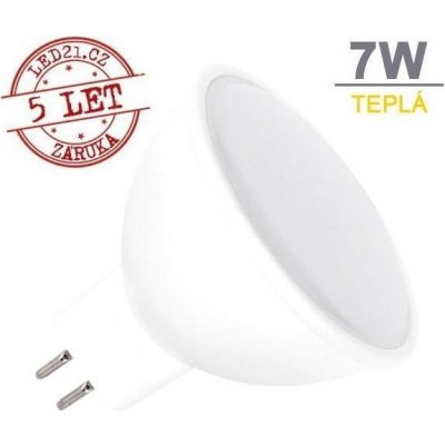 Optonica LED žárovka MR16 7W, P20, 600lm, Teplá bílá – Zboží Mobilmania