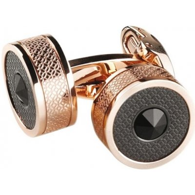 Montegrappa Classic filigránové manžetové knoflíčky růžové zlato černé – Zboží Dáma