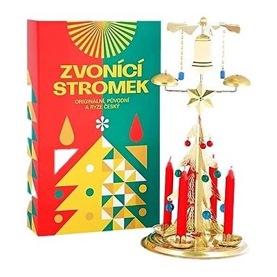 Logimax Česká obnovená výroba Tradiční Andělské zvonění stromek zlatý – Zboží Dáma