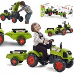 FALK Šlapací traktor 2041C Claas Arion s vlečkou a otevírací kapotou – Zbozi.Blesk.cz