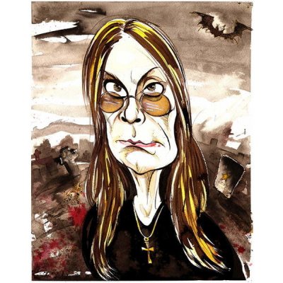 Plakát, Obraz - Ozzy Osbourne - colour caricature, Osborne, Neale, 30 × 40 cm – Zboží Dáma