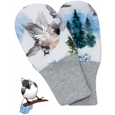 Esito Rukavice softshell bezpalcové Ptáčci Modrá – Zboží Dáma