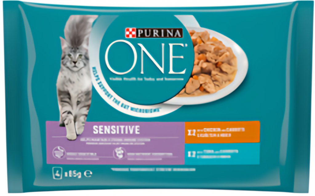Purina One Sensitive kuřecí pro kočky 4 x 85 g