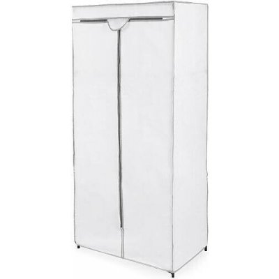 Compactor látková šatní skříň TELLA, kovová konstrukce, na zip, 70 x 45 x 155 cm, bílá – Zboží Dáma