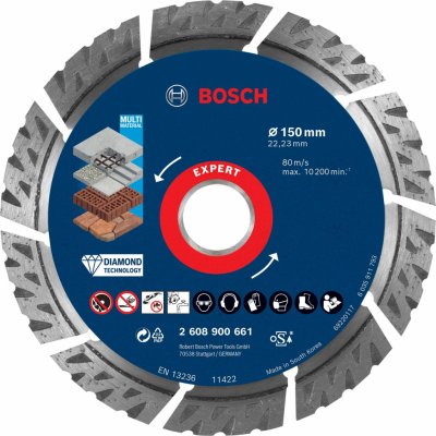 BOSCH Diamantový rezací kotouc EXPERT MultiMaterial 150 x 22,23 x 2,4 x12 mm - 2608900661 2608900661 – Hledejceny.cz