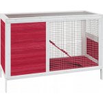 vidaXL Králíkárna červená 103 x 44 x 69,5 cm masivní borové dřevo – Zboží Dáma