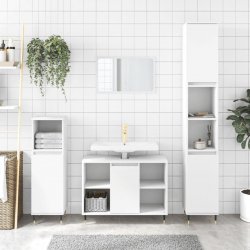 Nábytek XL 3dílný set koupelnového nábytku bílý kompozitní dřevo