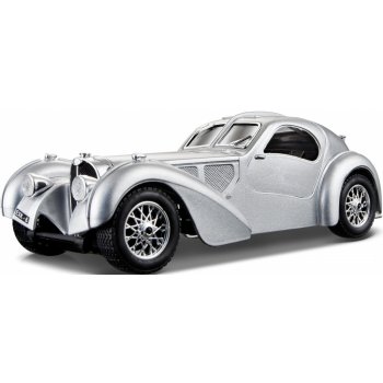 Bburago Atlantic Bugatti stříbrná 1:24