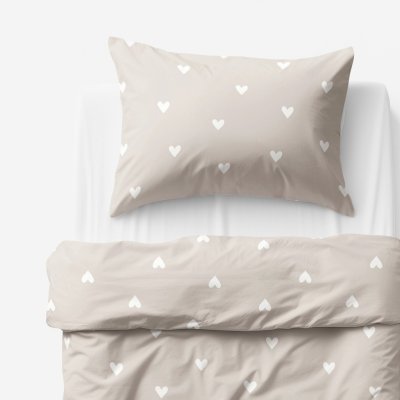 Goldea bavlna povlečení srdíčka na latte 140x200 70x90 – Zboží Dáma