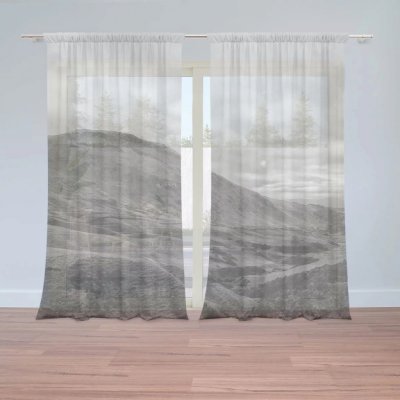 Záclony Černobílé údolí: 2 ks - 150x250 cm - Sablio – Hledejceny.cz