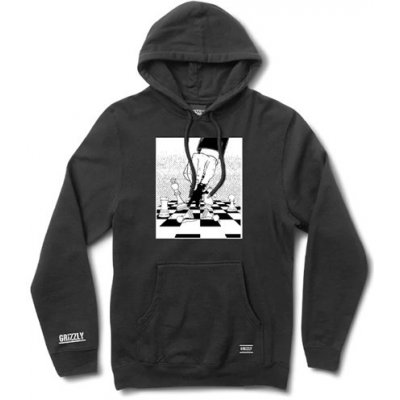 GRIZZLY mikina Check Mate Pullover Hoodie BLK