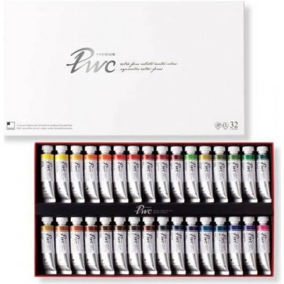 ShinHan PWC Premium extra fine artists Water color S prémiové akvarelové barvy v tubě sada 32 barev x 15 ml – Hledejceny.cz