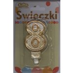 Godan Dortová svíčka číslo 8 zlatá – Zboží Dáma