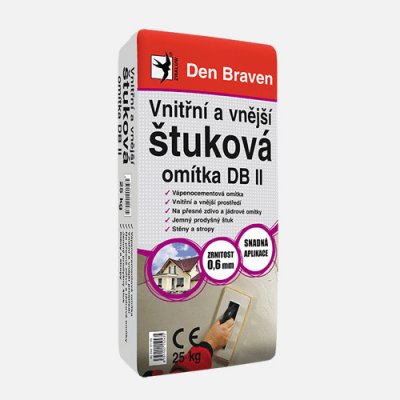 Den Braven Vnitřní a vnější štuková omítka DB II 25 kg – Zboží Mobilmania