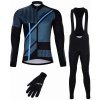 Cyklistický dres Holokolo TRACE BLUE WINTER set black/blue