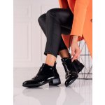 Klasické dámské kotníčkové boty na plochém podpatku černé – Zboží Mobilmania