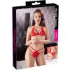 Dámská erotická podprsenka Cottelli - Open Lace Bra Set (Red)