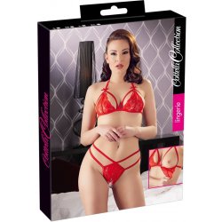 Cottelli - Open Lace Bra Set (Red)