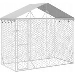 vidaXL Venkovní psí kotec se střechou stříbrný 300 x 150 x 250 cm – Zboží Dáma