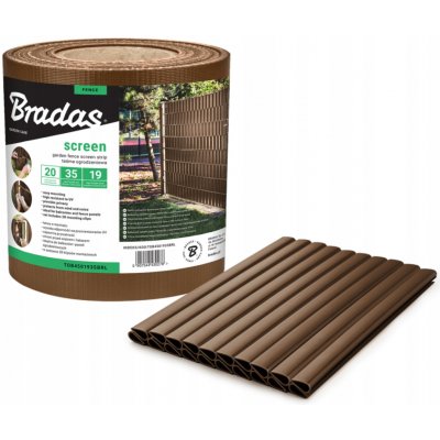 Bradas stínící fólie na plot 450 g/m² + spony 0,19 m x 35 m brown – HobbyKompas.cz