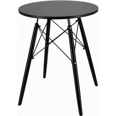 Pro-Tech shop 41216 CM-354166 Stůl 60x60 cm, kruhová deska, černý, černé nohy – Hledejceny.cz