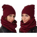 Fashionweek moderni zimní set čepice a šála pletený tunel ZIZI20/K6 vínově – Hledejceny.cz