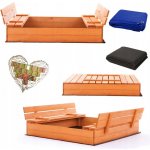 ELIS DESigN Pískoviště dřevěné s krytem/lavičkami předvrtané impregnované premium varianta: impregnované – Hledejceny.cz