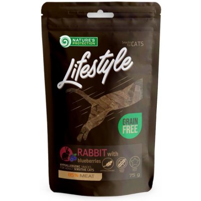 Nature's Protection Cat snack Lifestyle králičí plátky a borůvky 75 g – Sleviste.cz