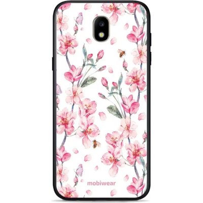 Pouzdro Mobiwear Glossy Samsung Galaxy J3 2017 - G033G - Růžové květy