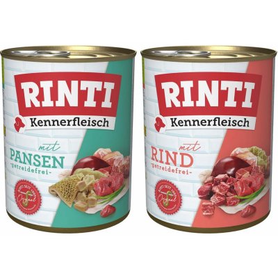 Rinti Kennerfleisch pur mix hovězí a bachor 24 x 800 g – Hledejceny.cz