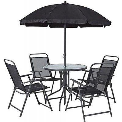 Strend Pro Zahradní sestava LETICIA GREY - stůl židle deštník – Zboží Mobilmania