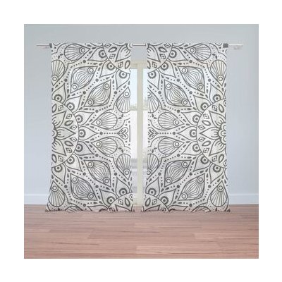 Sablio Záclony Bílé mehendi: 2ks 150x250cm – Hledejceny.cz